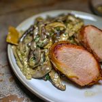 Bacon Wrapped Pork Loin ($28, usually includes three pieces of meat)
